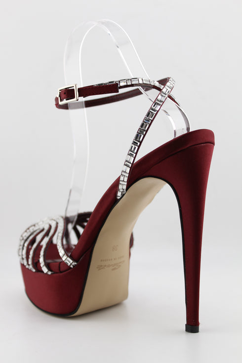 Sante Strappy Rhinestone Platform Sandal Heels