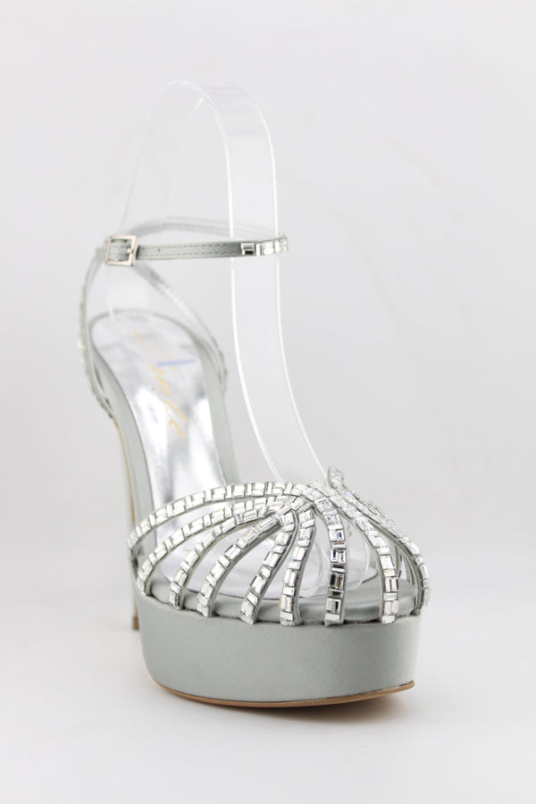 Sante Strappy Rhinestone Platform Sandal Heels