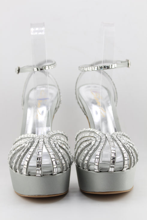 Sante Strappy Rhinestone Platform Sandal Heels