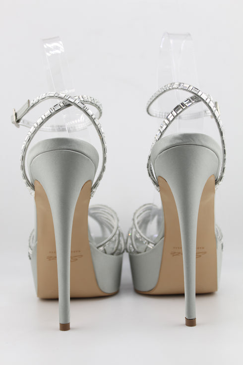 Sante Strappy Rhinestone Platform Sandal Heels