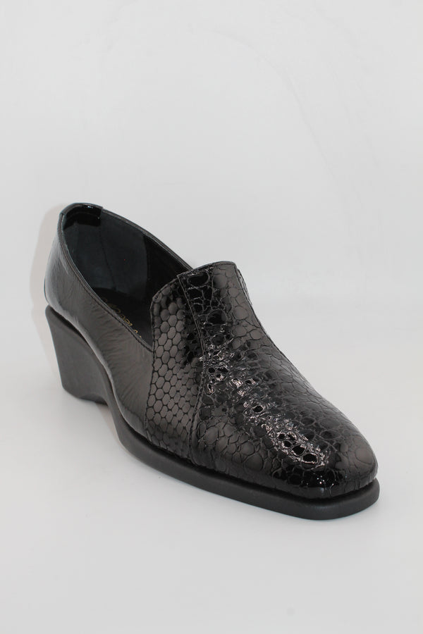 DFC Relax Patent Leather Wedge Loafer Shoes