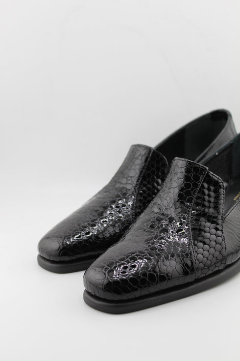 DFC Relax Patent Leather Wedge Loafer Shoes