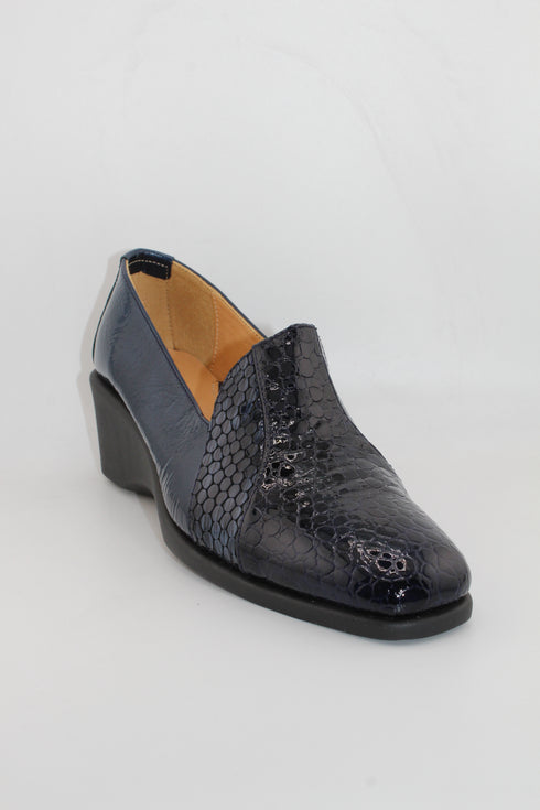 DFC Relax Patent Leather Wedge Loafer Shoes