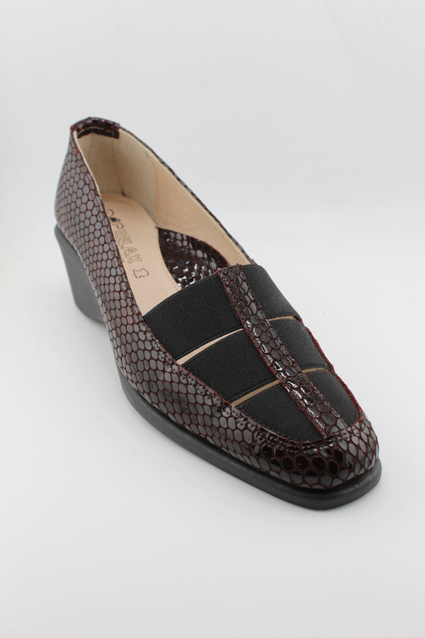 DFC Relax Patent Leather Wedge Loafer Shoes