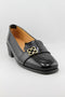 DFC Relax Square-Toe Block Heel Loafers with buckle