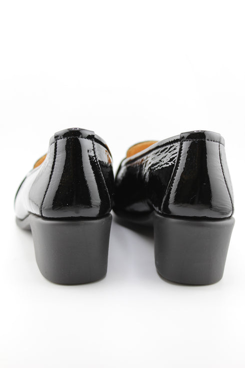DFC Relax Square-Toe Block Heel Loafers with buckle