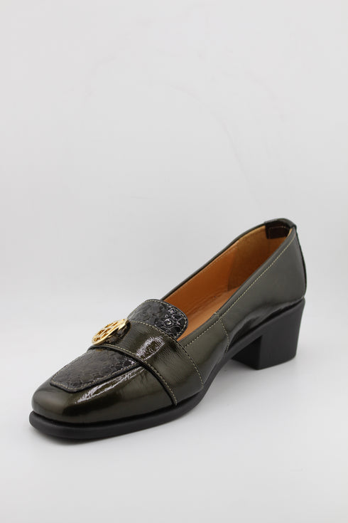 DFC Relax Patent Leather Block Heel Loafers