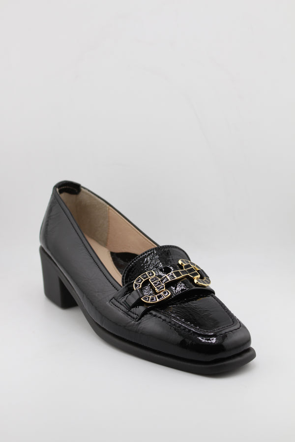DFC Relax Patent Leather Block Heel Loafers