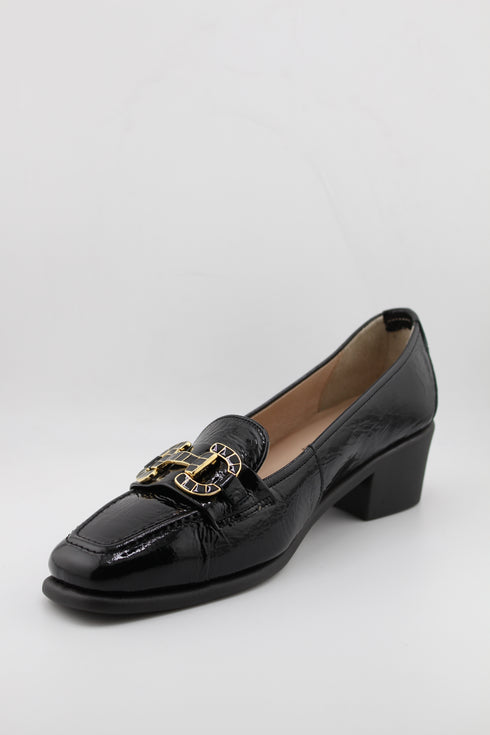DFC Relax Patent Leather Block Heel Loafers