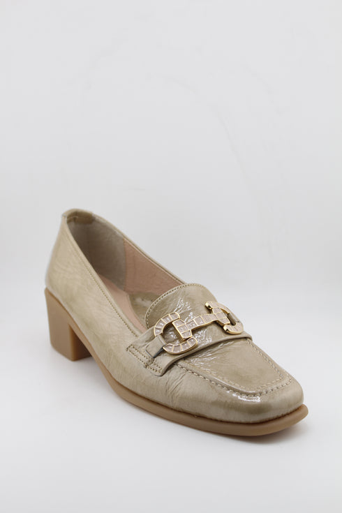 DFC Relax Patent Leather Block Heel Loafers