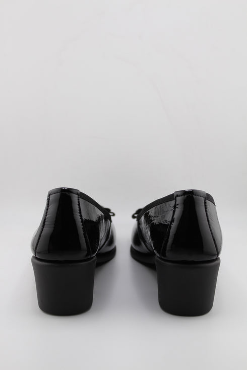 DFC Relax Patent Leather Block Heel Loafers with buckle