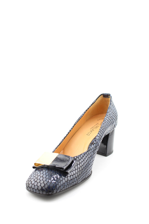 DFC Relax Mid Heel dress pump with snakeskin texture