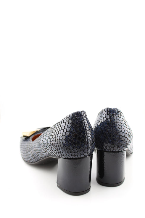 DFC Relax Mid Heel dress pump with snakeskin texture
