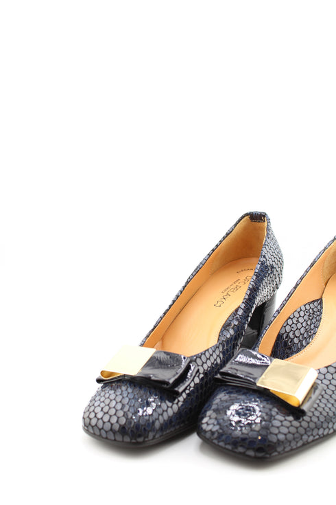 DFC Relax Mid Heel dress pump with snakeskin texture