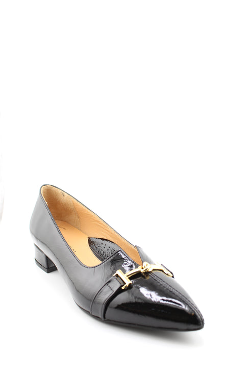 DFC Relax Leather Block Heel Loafers with Buckle