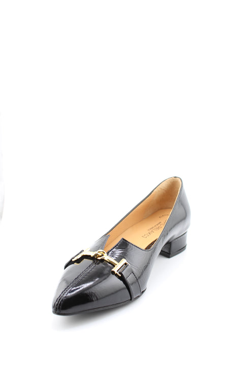 DFC Relax Leather Block Heel Loafers with Buckle