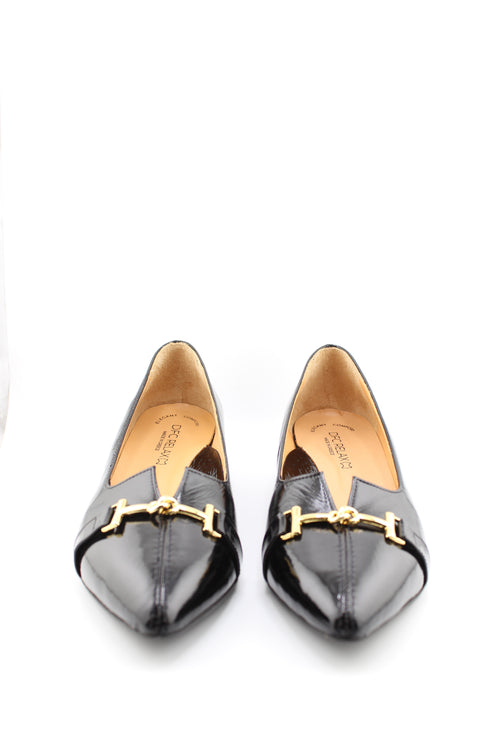 DFC Relax Leather Block Heel Loafers with Buckle