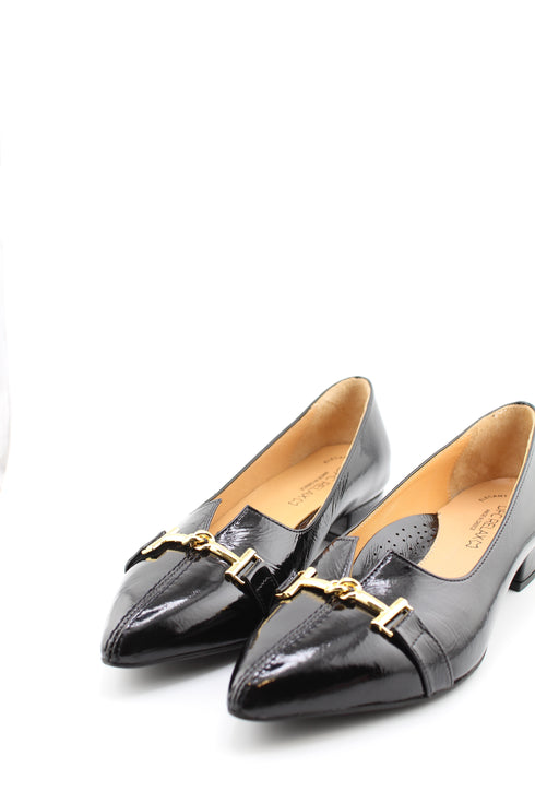 DFC Relax Leather Block Heel Loafers with Buckle