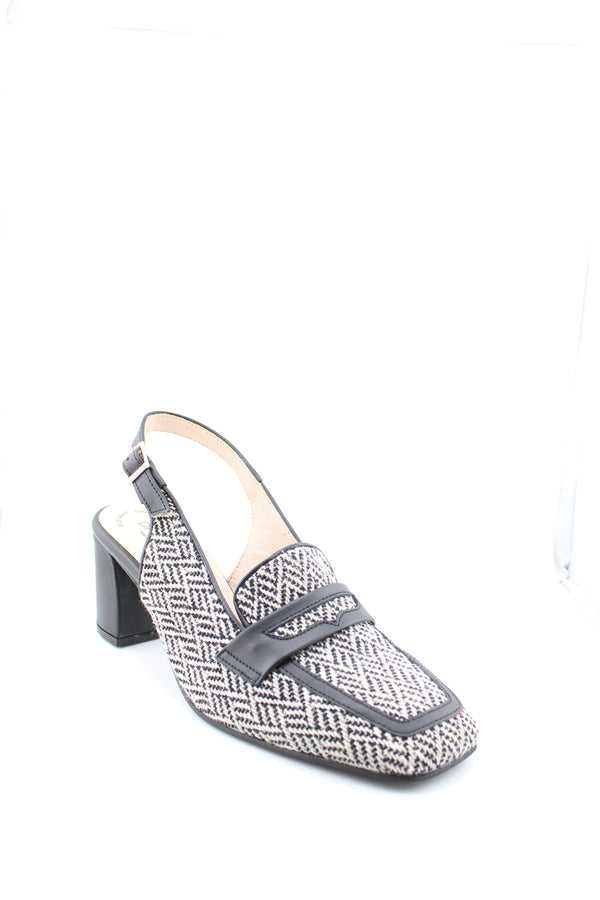DFC Relax Textile Square-Toe Block Heel Pump