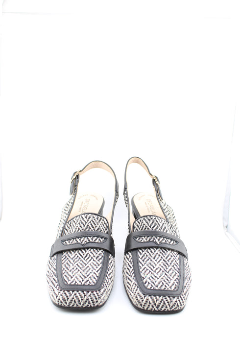 DFC Relax Textile Square-Toe Block Heel Pump