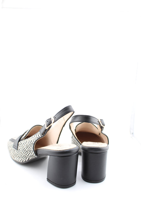 DFC Relax Textile Square-Toe Block Heel Pump