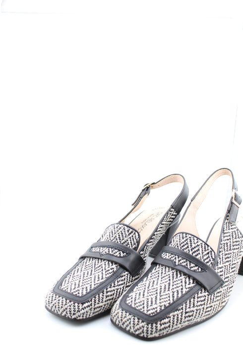 DFC Relax Textile Square-Toe Block Heel Pump
