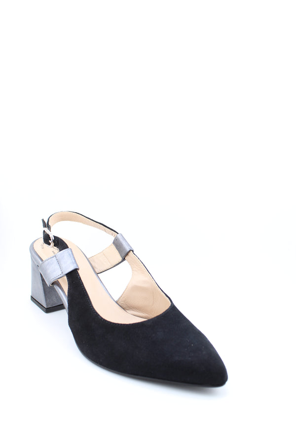 DFC Relax Suede Leather Slingback Buckle Block Heel Sandal