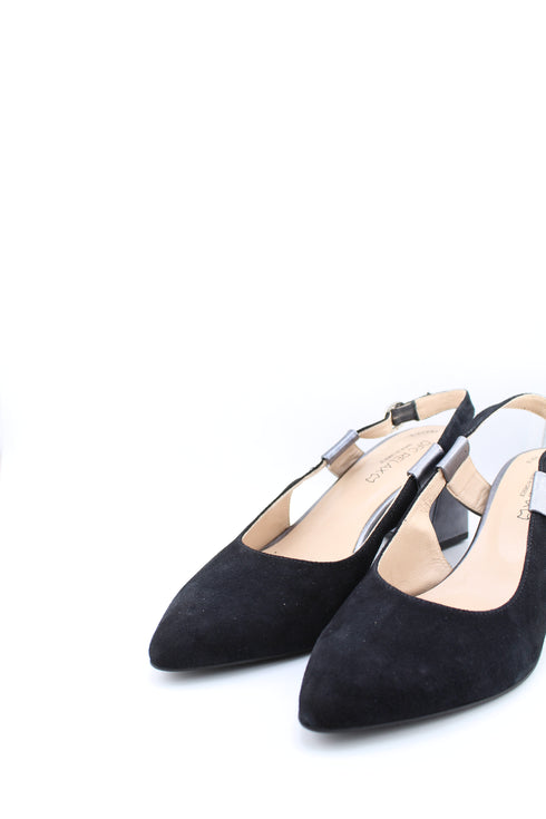 DFC Relax Suede Leather Slingback Buckle Block Heel Sandal