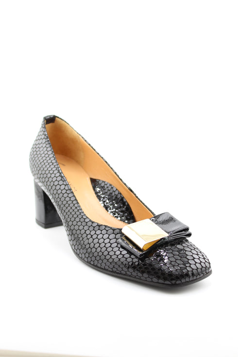 DFC Relax Mid Heel dress pump with snakeskin texture