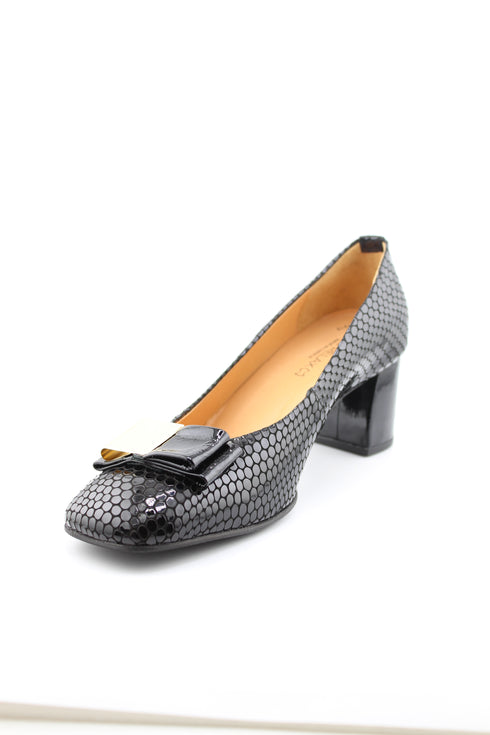 DFC Relax Mid Heel dress pump with snakeskin texture