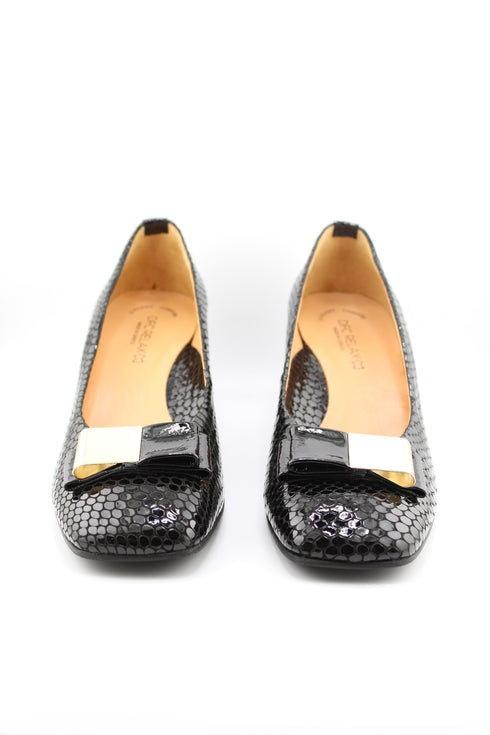 DFC Relax Mid Heel dress pump with snakeskin texture