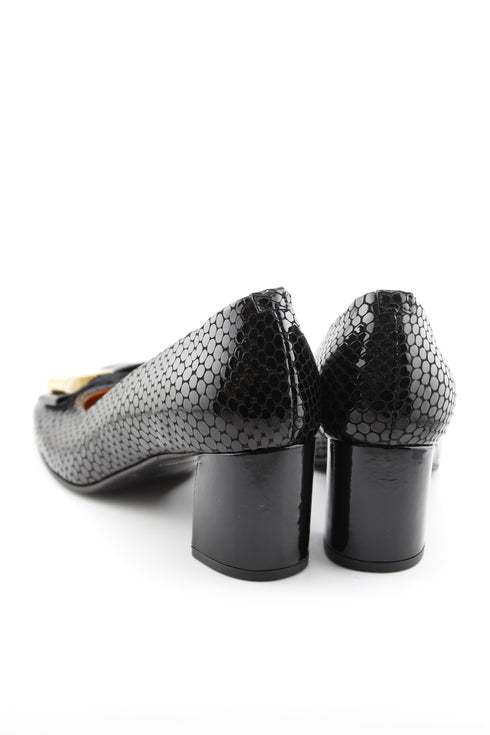 DFC Relax Mid Heel dress pump with snakeskin texture