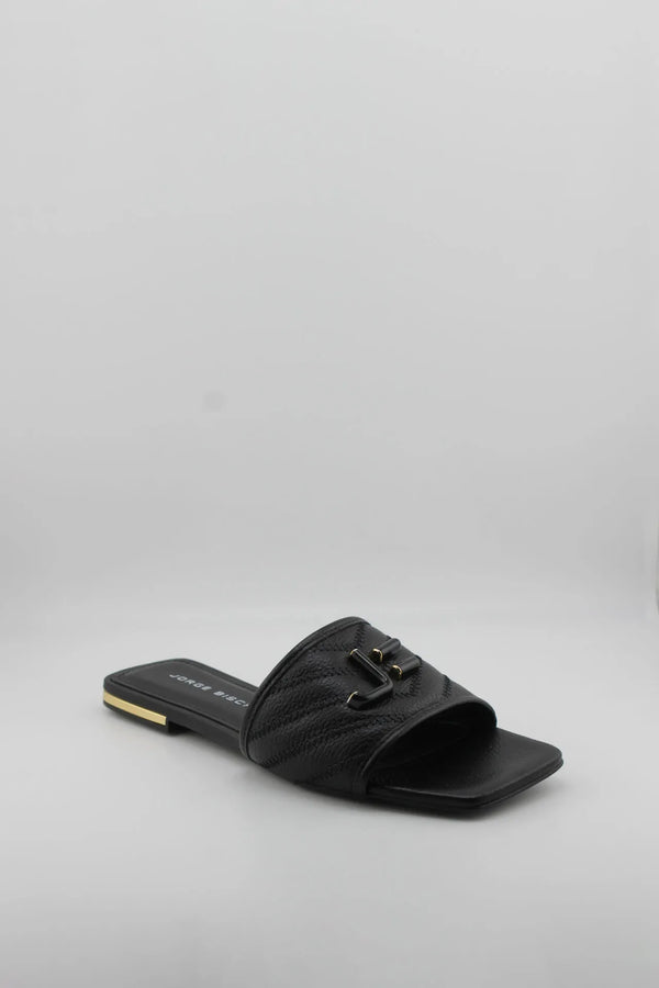 Jorge Bischoff Quilted Slide Sandals with Buckle