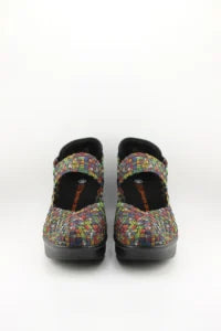 Bernie Mev Woven Mary Jane Wedge with Hook and Loop Closure and Comfort Sole
