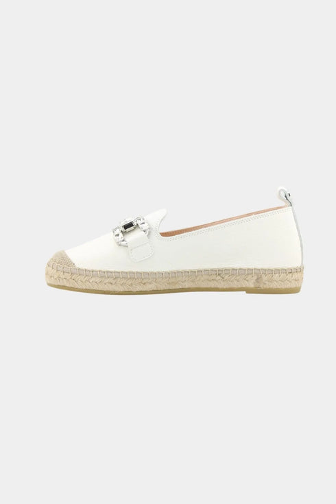 Maypol Embellished Leather Espadrille Loafers