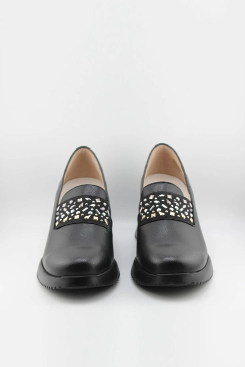 Wonders Studded Wedge Loafer Slip-Ons