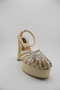 Flower Istanbul Gold, Black, Beige Platform Party Heels