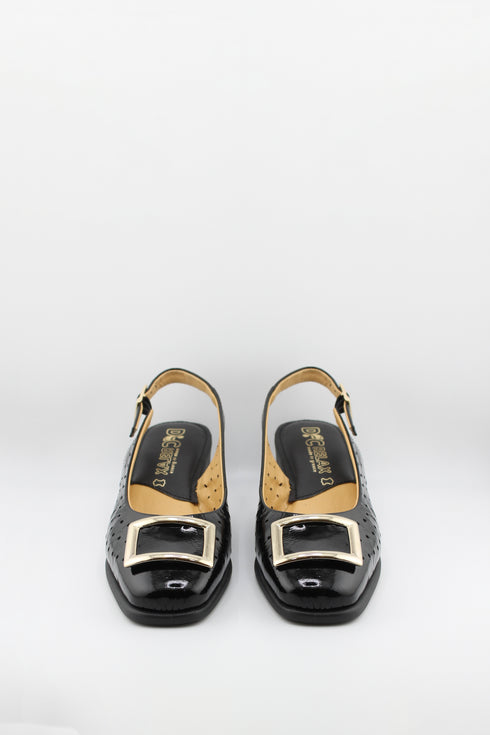 DFC Relax Slingback Buckle Block Heel Pumps