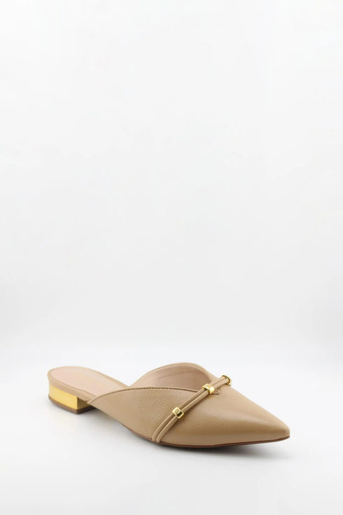 Luz da lua Perforated Pointed-Toe Slip-On Mules