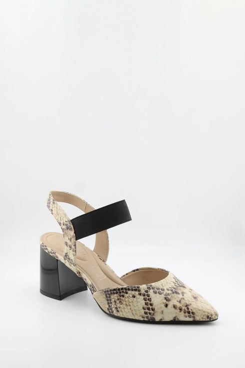 Capelli Rossi Snakeskin Pointed Toe Block Heels