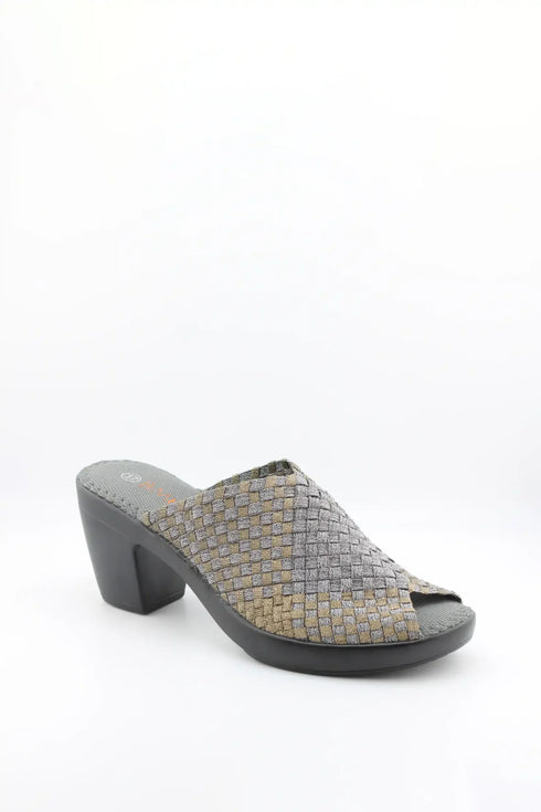 Bernie Mev Woven Open-Toe Block Heel Sandal