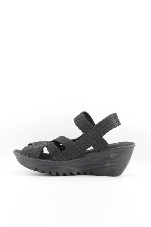 Bernie Mev Elastic Woven Ankle Strap Wedge Sandal
