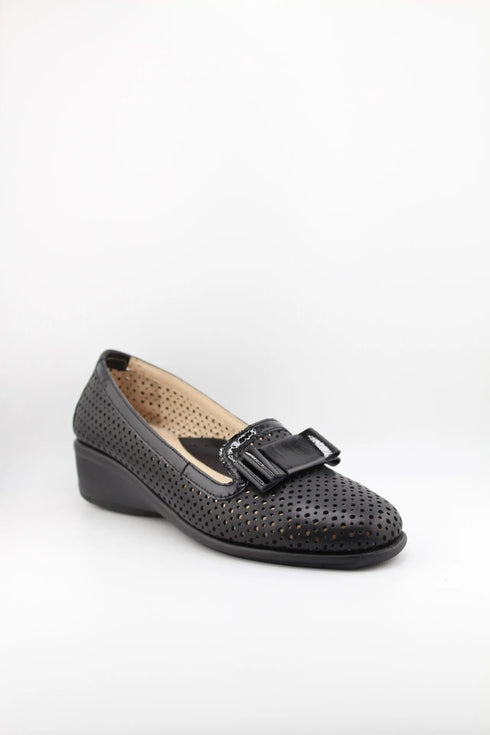 DFC Relax Perforated Leather Loafer with Bow